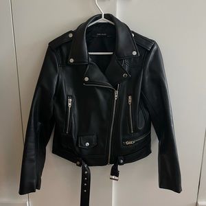 Zara faux leather biker jacket